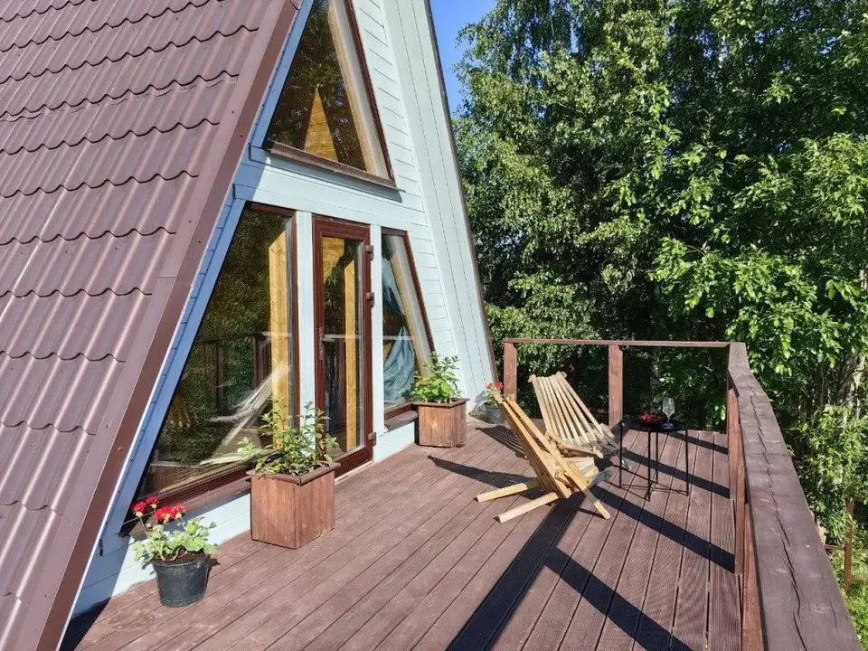Частный дом A-frame с сауной у Игоры